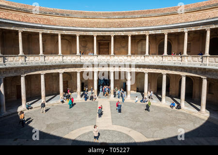 Ottima vista Alhambra Palacio de Carlos V Foto Stock