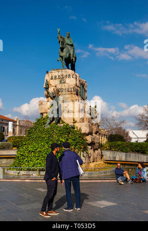 Un monumento di Re Jaime I il Conquistatore, Enric Clarasó, 1927, Plaza de España. Palma de Mallorca. Maiorca, isole Baleari, Spagna Europa Foto Stock