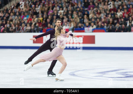Gabriella Papadakis e Guillaume Cizeron dalla Francia durante i Campionati Europei Foto Stock