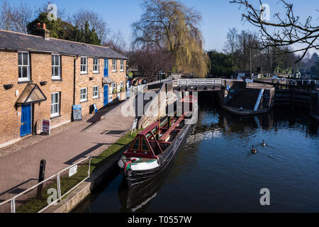 Serratura Batchworth canal center, Grand Union Canal, Rickmansworth, Hertfordshire, England, Regno Unito Foto Stock