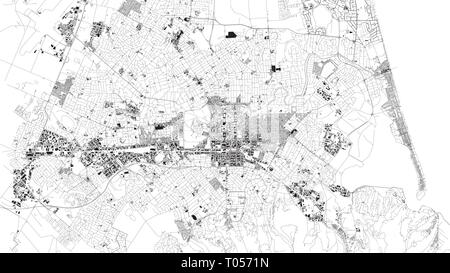 Mappa satellitare di Christchurch è la più grande città dell'Isola del Sud della Nuova Zelanda e della sede della regione di Canterbury. Per le strade delle città e degli edifici Illustrazione Vettoriale