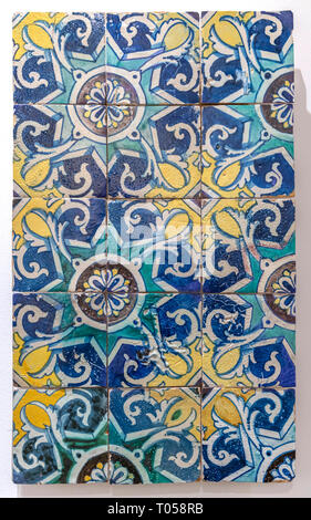 Piastrella tradizionale design a livello nazionale in materia di Tile Museum, Lisbona, Portogallo Foto Stock