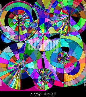 Colore di sfondo immagine di discks astratto e circoli Illustrazione Vettoriale