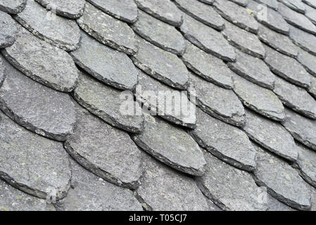 Tetto di scisto. Costruzione tradizionale in Norvegia Foto Stock