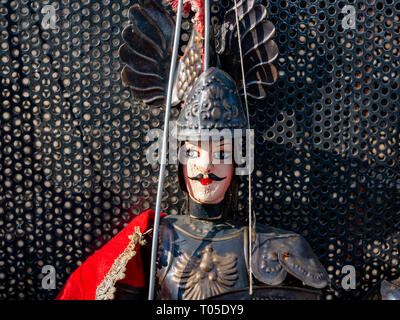 Ritratto di un personaggio famoso dei burattini. Creato da un maestro puparo ancora presente. Essa deriva dalla tradizione delle marionette che ci è stato consegnato Foto Stock