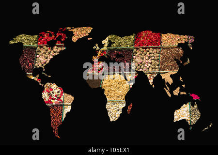 Circa delineato mappa del mondo come global business concetti Foto Stock