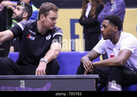 Torino, Italia. 17 marzo, 2019. Mario Chalmers (Virtus Bologna) durante la Lega Basket Serie A 2018/2019 corrispondono Auxilium Fiat Torino vs Virtus Segafredo Bologna. Walter Bertagnoli/ Alamy Live News Foto Stock