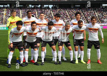 Tokyo, Giappone. Xvii Mar, 2019. Nagoya Grampus gruppo team line-up, Marzo 17, 2019 - Calcetto : 2019 J1 League match tra FC Tokyo 1-0 Nagoya Grampus a Tokyo, Giappone. Credito: YUTAKA AFLO/sport/Alamy Live News Foto Stock