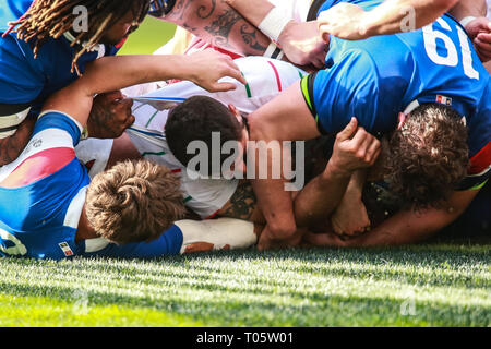 Roma, Italia. 16 marzo 2019. 5nd Round Sei Nazioni 2019 - Italia vs Francia - {città} - allo Stadio Olimpico di Roma - Italia - Francia Credito: Riccardo Piccioli/Alamy Live News Foto Stock