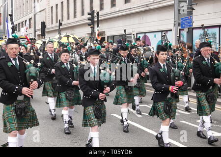 Liverpool Regno Unito, 17 marzo 2019. Il giorno di San Patrizio a Liverpool Regno Unito. Credito: Ken Biggs/Alamy Live News. Foto Stock