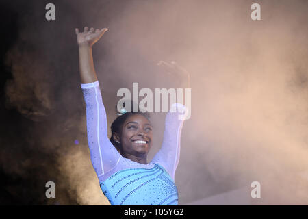 Stoccarda, Deutschland. Xvii Mar, 2019. Simone Biles (GER). GES/Ginnastica/EnBW DTB Pokal, Coppa del Mondo Donne, 17.03.2019 - GES/ginnastica artistica/Gymnastics World Cup, Stoccarda: 17.03.2019 - | Utilizzo di credito in tutto il mondo: dpa/Alamy Live News Foto Stock