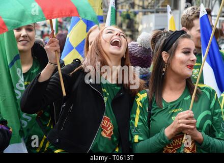 Londra, Regno Unito. 17 Marzo 2019. St Patrick's Day Parade, Piccadilly, Londra. Credito UK: michael melia/Alamy Live News Foto Stock
