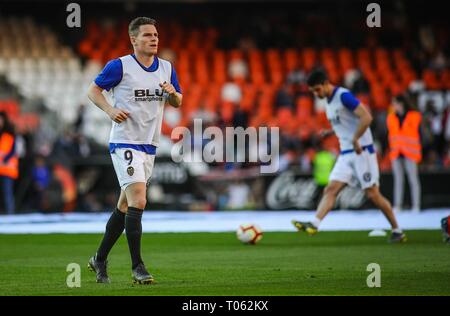 Valencia, Spagna. Xvii Mar, 2019. Gameiro durante la partita di calcio tra Valencia CF e Getafe CF il 17 marzo 2019 a Mestalla stadio a Valencia in Spagna. Cordon Premere Credito: CORDON PREMERE/Alamy Live News Foto Stock