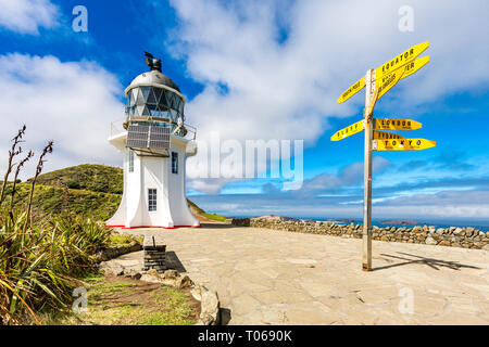 Faro di Cape Reinga, Nuova Zelanda Foto Stock