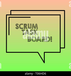 La grafia la scrittura di testo Scrum scheda di attività. Foto concettuale visual visualizzare i progressi del team durante il compito o funzionamento contorno rettangolare trasparente C Foto Stock