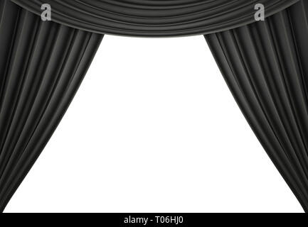 Tenda nera di un teatro classico isolato su sfondo bianco. 3D render Foto  stock - Alamy