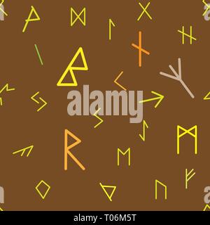 Storico alfabeto runici seamless sfondo. Illustrazione Vettoriale. Illustrazione Vettoriale