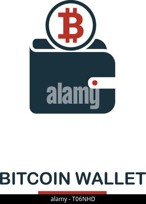 Portafoglio Bitcoin icona. Creative due colori design dalla moneta crypto raccolta di icone. Pittogramma di semplice bitcoin icona del portafoglio per il web design, applicazioni soft Illustrazione Vettoriale