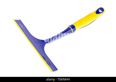 Vetro della spazzola di pulizia sul bianco. Foto Studio Foto Stock