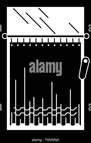 Finestra a tendina, icona di stile semplice Illustrazione Vettoriale