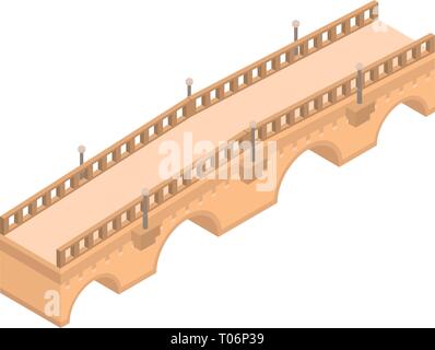 Ponte Vecchio, l'icona di stile isometrico Illustrazione Vettoriale