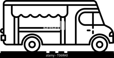 Il cibo fresco truck icona, stile contorno Illustrazione Vettoriale