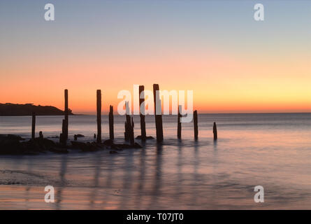 Tramonto al porto Willunga in Sud Australia Foto Stock