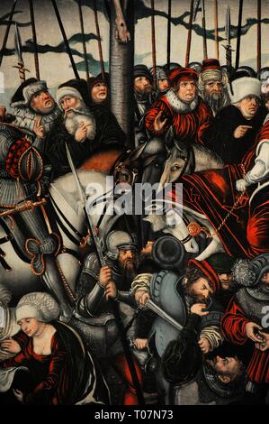 Lucas Cranach El Viejo (1472-1553). Pintor alemán. Calvario, primera mitad del siglo XVI. Detalle. Oleo sobre tabla. Museo Lazaro Galdiano. Madrid. España. Foto Stock