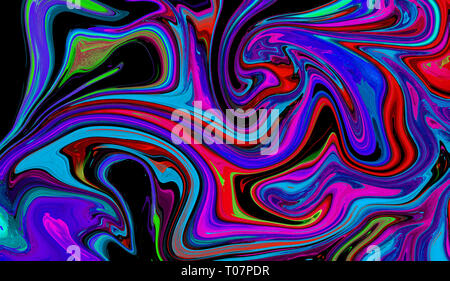Colorato astratto digitale background creativo realizzato in forme curve. Illustrazione Foto Stock