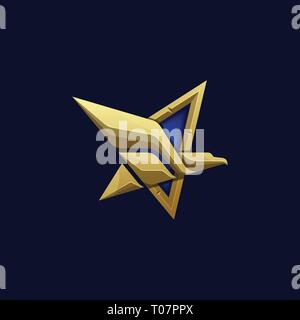 Abstract stelle Eagle illustrazione template vettoriale. Adatto per industria creativa, Multimedia, intrattenimento, educative, Shop, e di qualsiasi relativo busine Illustrazione Vettoriale