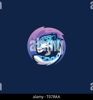 Testa astratta Leopard illustrazione template vettoriale. Adatto per industria creativa, Multimedia, intrattenimento, educative, Shop, e di qualsiasi relativo busin Illustrazione Vettoriale