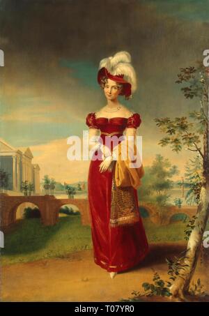 ''Ritratto di imperatrice Elisabetta Alexeyevna in un parco a Carskoe Selo' (COPY)'. Russia, 1820s (? ). Dimensioni: 86,8x59,5 cm. Museo: Membro Hermitage di San Pietroburgo. Autore: George Dawe (dopo). Foto Stock