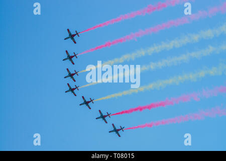 Kunstflugstaffel PATRULLA AGUILA, ILA 2018, Schoenefeld, Brandeburgo, Deutschland Foto Stock