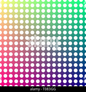 Le linee di punti di colore bianco su uno sfondo che cambia da verde a rosso. Foto Stock