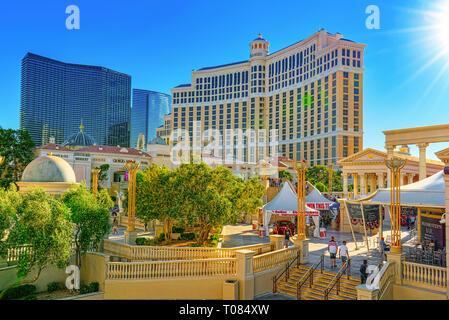 Las Vegas, Nevada, Stati Uniti d'America - 15 Settembre 2018: la strada principale di Las Vegas è la striscia. Casino Bellagio. Foto Stock