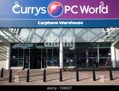 Currys PC World Carphone Warehouse unità di vendita al dettaglio. Foto Stock