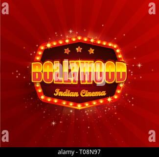 Bollywood Indian Cinema Banner Illustrazione Vettoriale