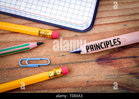 Principi testo sulla matita Foto Stock