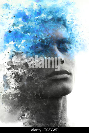 Paintography. Fotografia di Ritratto si fonde con lavori artistici originali Foto Stock