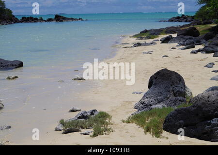 Litorale sabbioso da Calodyne, Nord di Mauritius Foto Stock