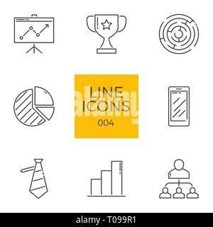 Business vettore correlati linea set di icone. Isolato su sfondo bianco. Corsa modificabile. Illustrazione Vettoriale