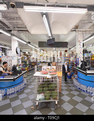 Stazione di checkout. Khan's Department Store Peckham, Londra, Regno Unito. Architetto: Benedetto OLooney Arch, 1935. Foto Stock