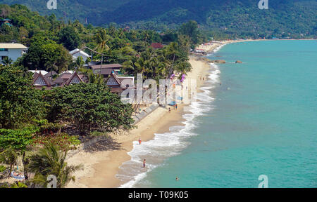 Der Lamai Strand auf Koh Samui, Golf von thailandia, tailandia | Lamai Beach, panoramica, Koh Samui, Golfo di Thailandia, Tailandia Foto Stock