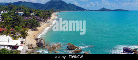 Der Lamai Strand auf Koh Samui, Golf von thailandia, tailandia | Lamai Beach, panoramica, Koh Samui, Golfo di Thailandia, Tailandia Foto Stock