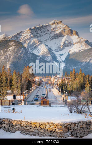 Il bel centro citta' di Banff Alberta Canada Foto Stock