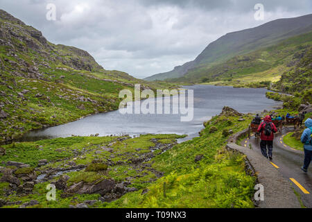 Guidare lungo il gap di Dunloe Foto Stock