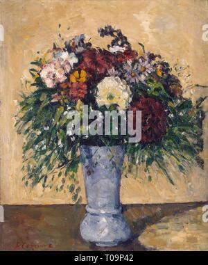 " Fiori in un vaso blu". Francia, tra il 1873 e il 1875. Dimensioni: 55,2x46 cm. Museo: Membro Hermitage di San Pietroburgo. Autore: Paul Cezanne. Foto Stock