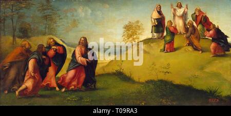 "Cristo che conduce gli Apostoli sul monte Tabor". L'Italia, 1511/1512. Dimensioni: 26,5x57,5 cm. Museo: Membro Hermitage di San Pietroburgo. Autore: Lorenzo Lotto . Lorenzo Lotto. Foto Stock