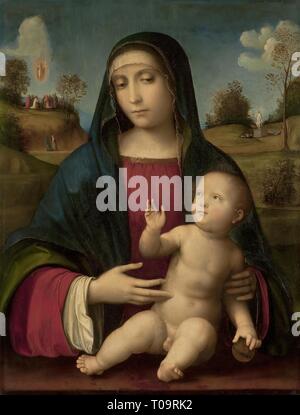 "Madonna e Bambino". L'Italia, 1515 - 1517. Dimensioni: 62x47 cm. Museo: Membro Hermitage di San Pietroburgo. Autore: Francesco Francia (Francesco di Marco Di Giacomo Raibolini). Foto Stock