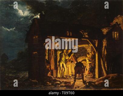 " Ferro Forge visto da senza'. Gran Bretagna, 1773. Dimensioni: 105x140 cm. Museo: Membro Hermitage di San Pietroburgo. Autore: Joseph Wright di Derby . Joseph Wright di Derby. Foto Stock